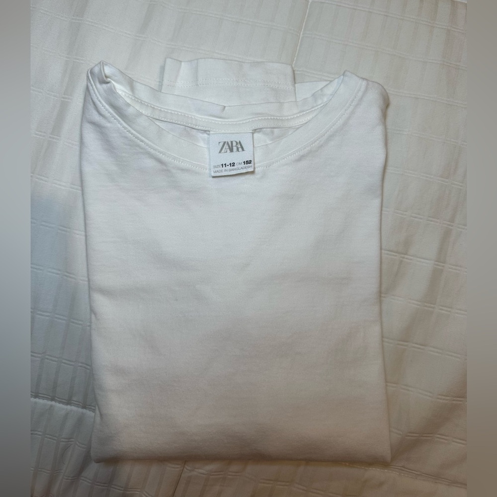 Zara girls  Classic Long Sleeve Tee - White